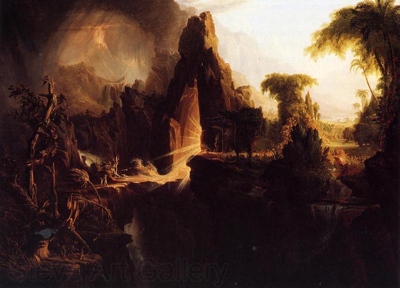 Thomas Cole Expulsion from Garden of Eden France oil painting art